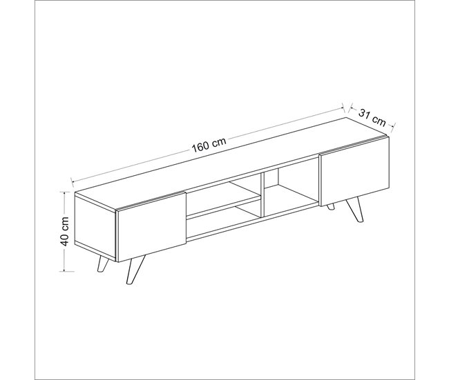 Armário de TV Assens em aglomerado 160 Branco