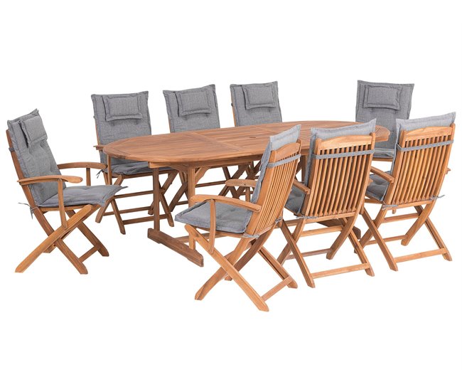 Beliani Conjunto de refeição MAUI Castanho