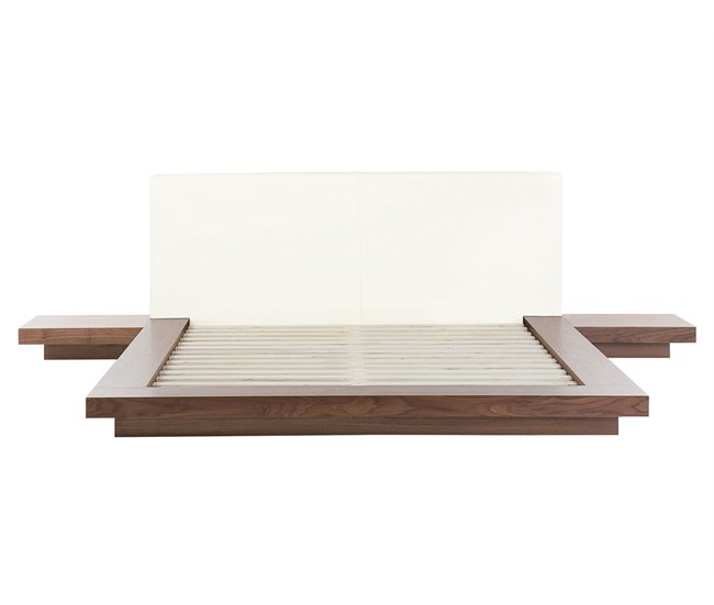 Beliani Cama com LED MDF ZEN 308x229 Castanho