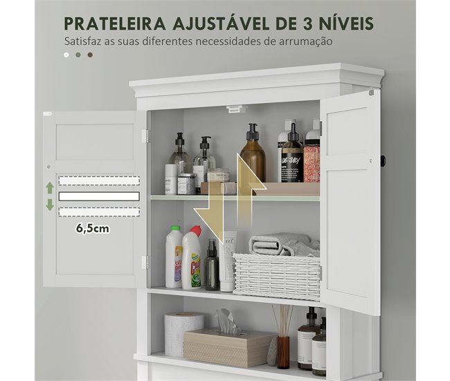 Armário sobre Sanita MDF HOMCOM, casa - casa de banho Branco