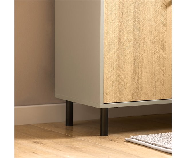 Armário para lavatório de encastrar com 2 portas BZR133-NG SoBuy Cinza