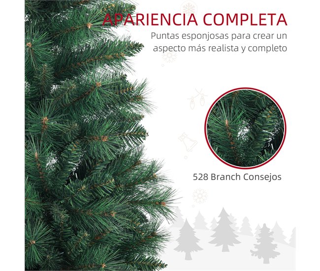 Árvore de Natal Plástico, metal HOMCOM, casa - natal Verde