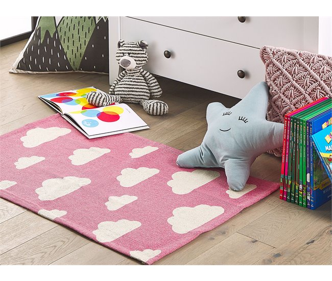 Beliani Alfombra para niños GWALIJAR 60x90 Rosa