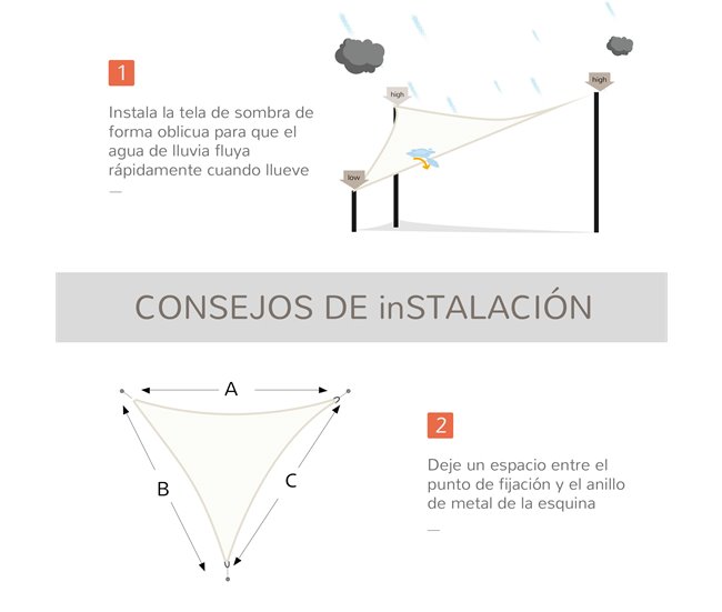 Toldo Vela Poliéster Outsunny 600x600 Bege