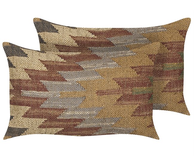 Beliani Almofada decorativa DEEPOR Multicor