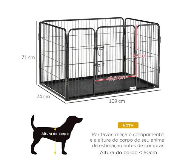 Barreira Segurança Animais de Estimação Aço, ABS PawHut Cinza