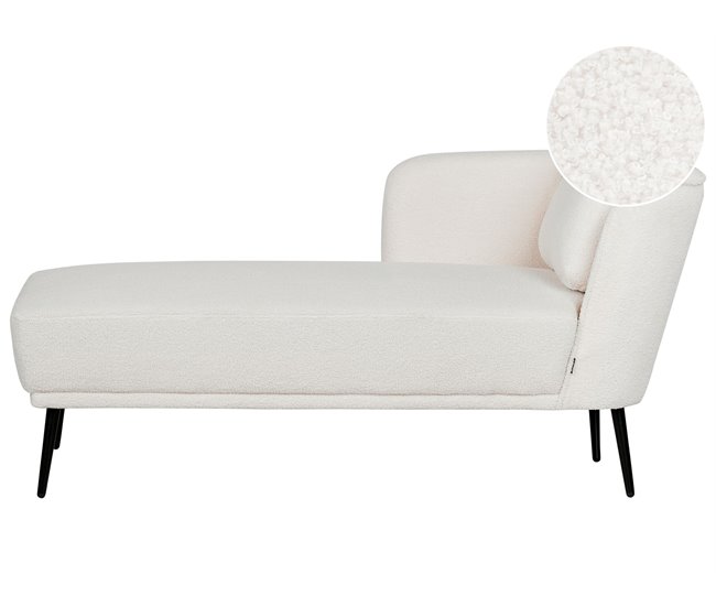 Beliani Chaise longue Bouclé ARTHEZE Castanho Claro