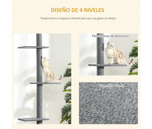 Arranhador para Gatos Aglomerado de Madeira, Flanela e Sisal Cinza