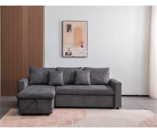 Chaise longue DRAKO reversível cor cinza escuro Cinza Escuro