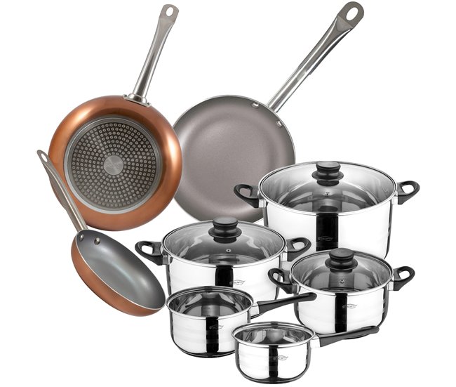 Bateria de cozinha de 8 peças Multicor