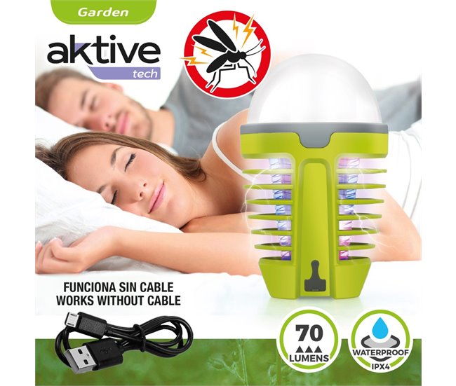 Lâmpada UV Mosquito Killer com Luz Noturna LED Aktive Verde