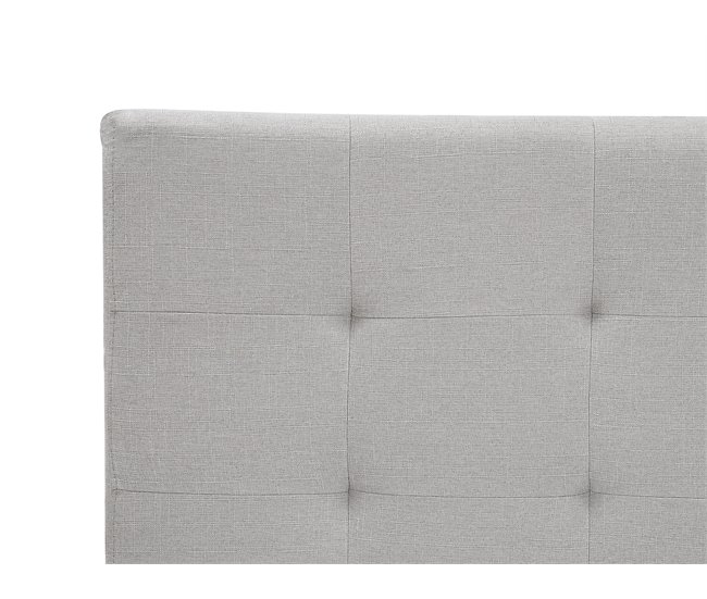 Beliani Cama com estrado Poliéster ROCHELLE 147x218 Cinza Claro