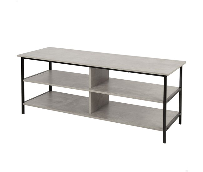 Max home mesa de tv com efeito cimento 5 prateleiras 110x40x45 cm