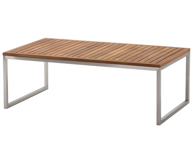 Beliani Conjunto lounge Madeira de acácia BERMUDA Branco/ Bege