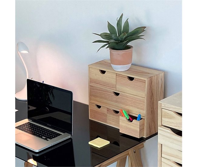 WELL HOME - Minibloco 6 gavetas Castanho