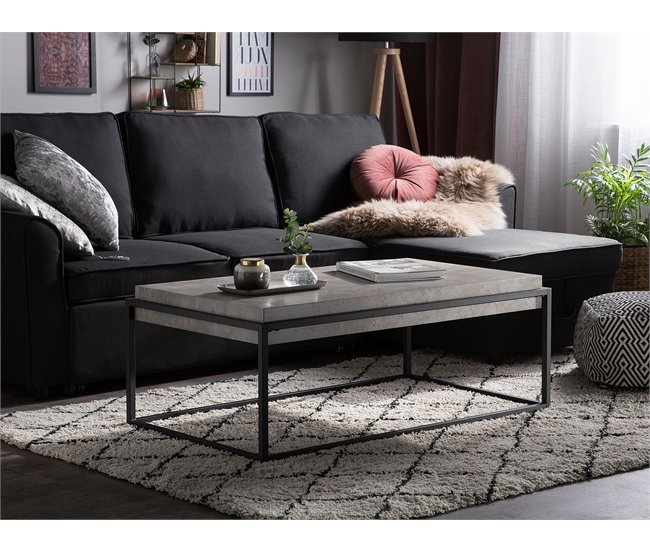 Beliani Mesa de centro ALTOS 64x104 Cinza Escuro