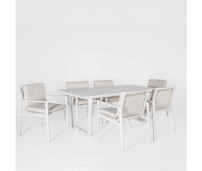 Set de jardim onix com mesa retangular e 6 cadeiras