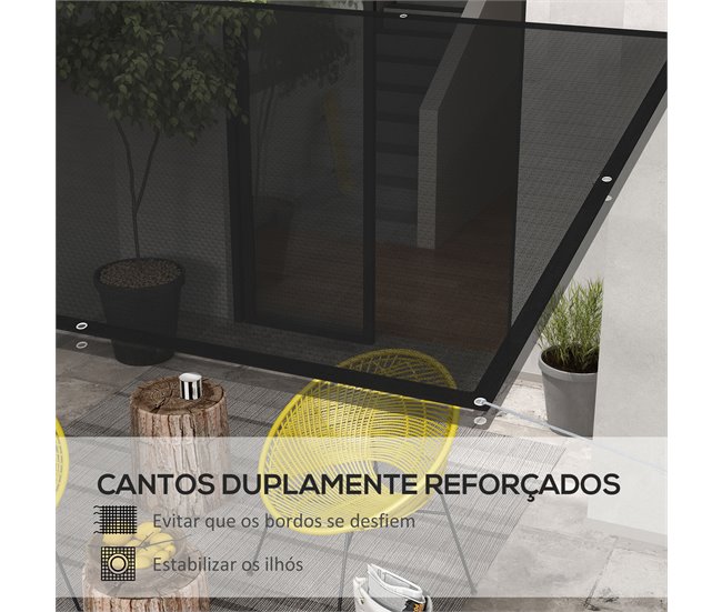 Vela de Sombra PP Outsunny Preto