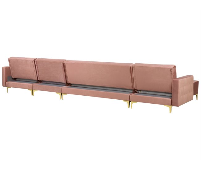 Beliani sofá modular Veludo ABERDEEN Rosa
