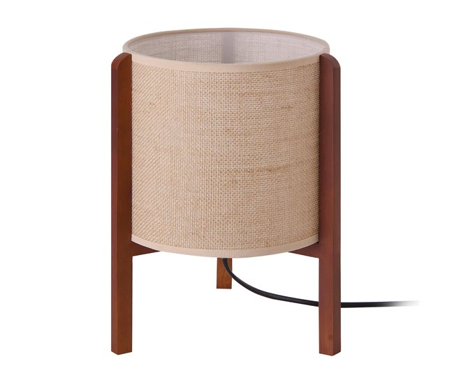 Candeeiro de mesa Solihull 1x E14 40 W madeira + tecido [lux.pro]. Bege