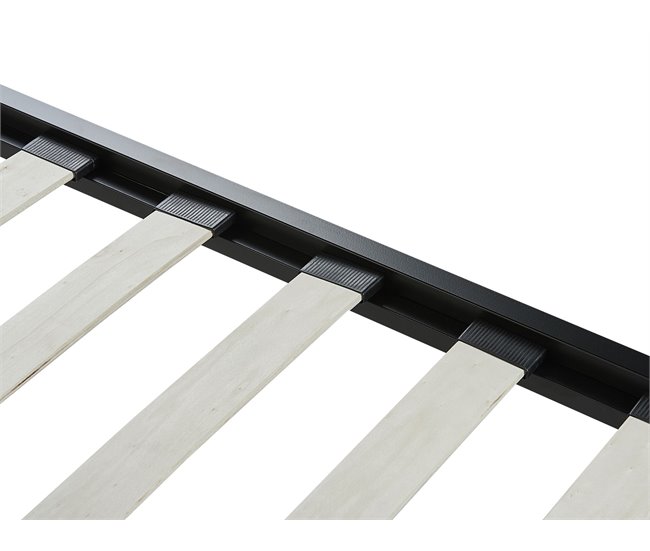 Beliani Cama com estrado Metal CUSSET Preto