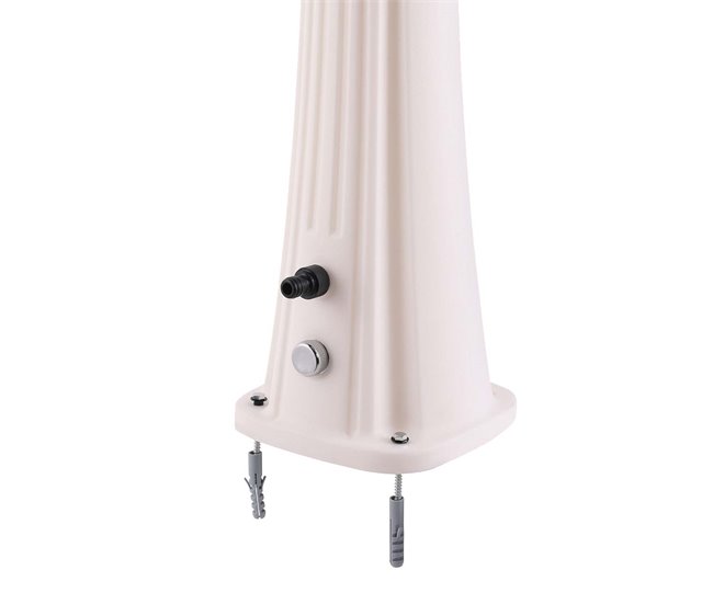 Starmatrix RIO 22 litro H 226 cm polietileno curvo chuveiro solar com lavagem de pés, Branco Branco