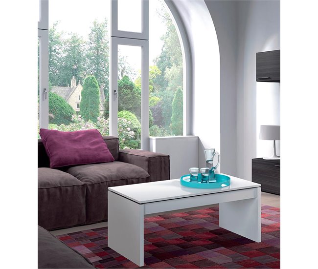 Mesa de centro LUCY elevável branco Branco Brillo