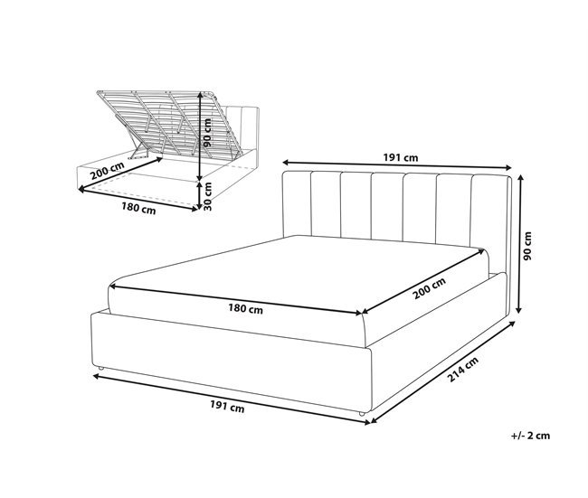 Beliani Cama com estrado Poliéster DREUX 191x214 Azul