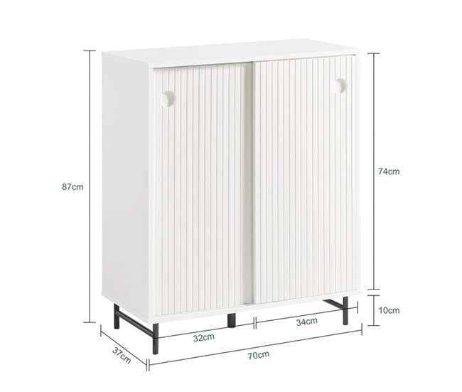 Aparador de entrada com 2 portas de correr FSB62-W SoBuy Branco