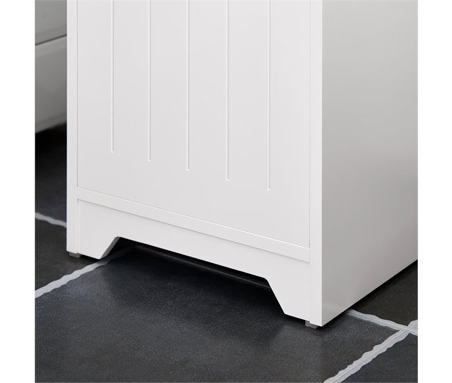 Armário alto de banho com 1 cesto e 1 gaveta BZR109-W SoBuy Branco