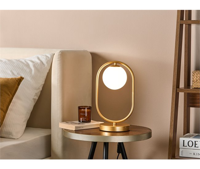 Beliani Candeeiro de mesa YANKEE Dourado