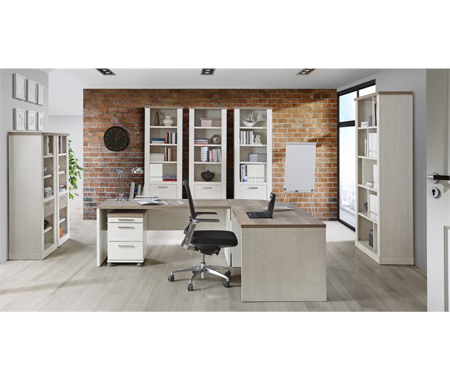 Módulo VERONA com 3 gavetas e 4 rodízios carvalho Carvalho