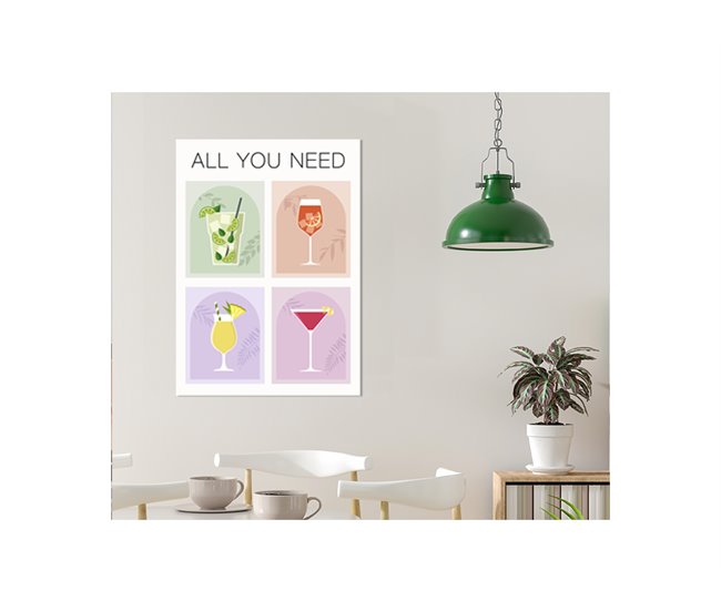 Gravura ALL YOU NEED 70x50cm marca MARCOMUEBLE Multicor
