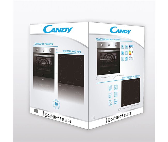 Conjunto forno e placa vitroceramica CANDY PCI27XCH64CCBS Preto/ Inox
