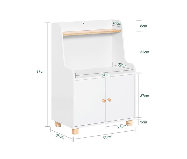 Organizador de brinquedos para estante infantil SoBuy KMB84-W Branco