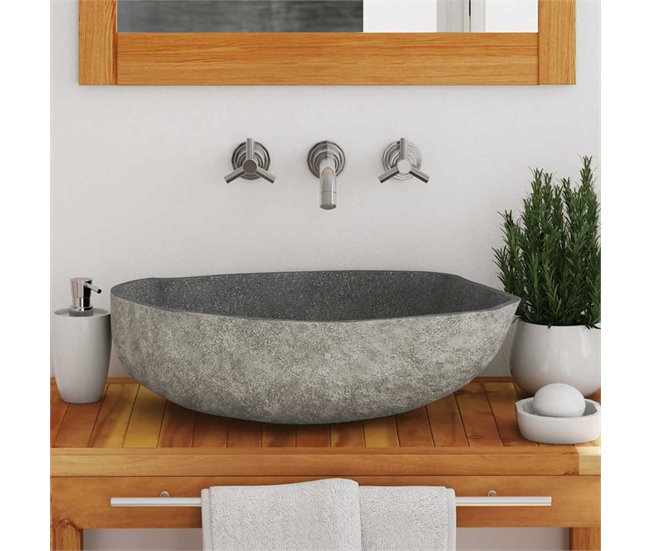 Lavatório - Lavabo - Pia de banheiro oval Antracite