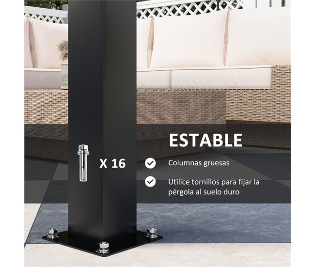 Pérgola Alumínio Outsunny Cinza