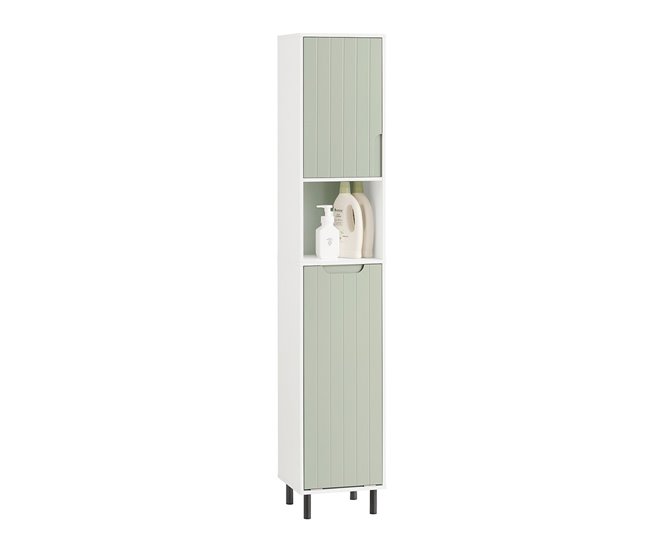 Móvel de casa de banho com 1 cesto BZR137-GR SoBuy Verde