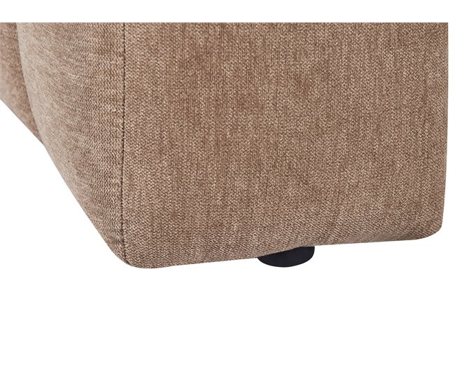 Beliani Chaise longue direita Poliéster LANNILS Castanho Claro