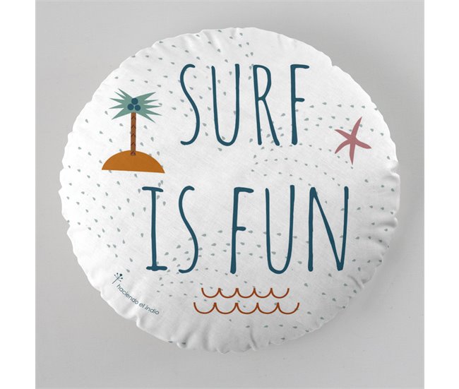 ALMOFADA REDONDA COM ACOLCHOAMENTO DE SURF Estampado