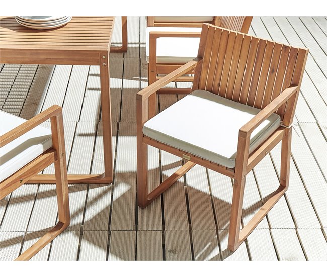 Beliani Almofada de assento para exterior SASSARI 46x46 Branco