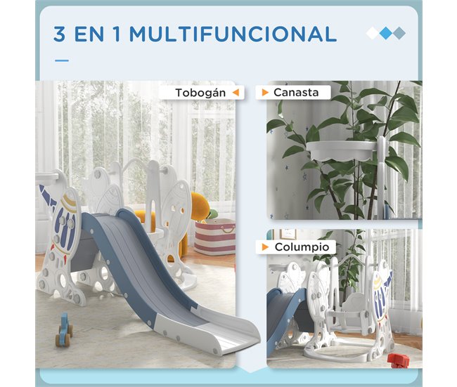 Conjunto de Escorrega e Baloiço PE, PP AIYAPLAY Azul
