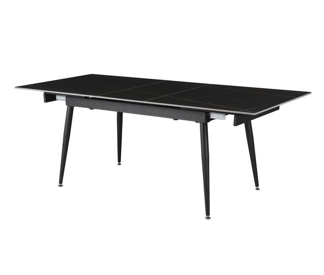 Mesa de jantar extensível JILL cerámica preto Preto