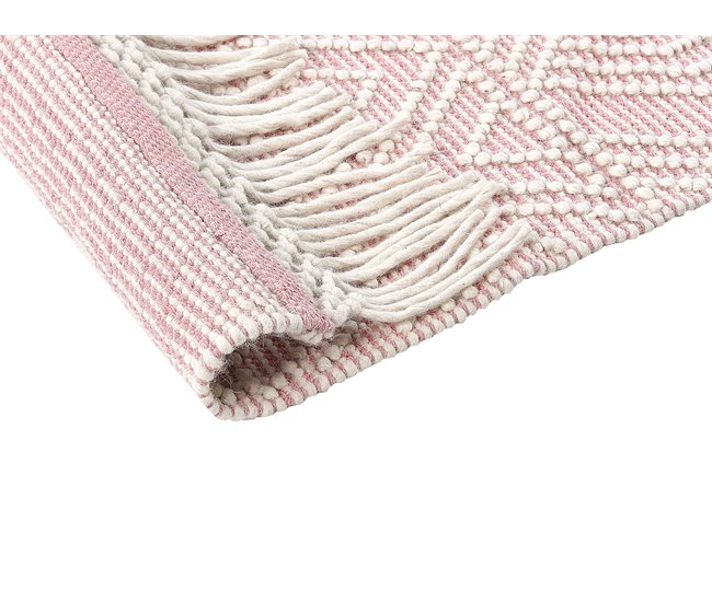 Beliani Pelos curtos ADANA 160x230 Rosa Talco