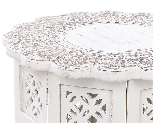 Beliani Mesa de apoio BADHI Branco/ Bege