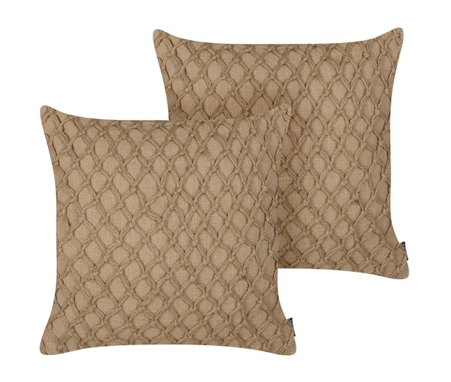 Beliani Almofada decorativa COLLOMIA Bege