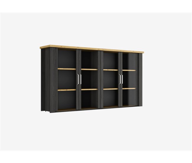 Vitrine SEQUOIA em carvalho e preto Preto