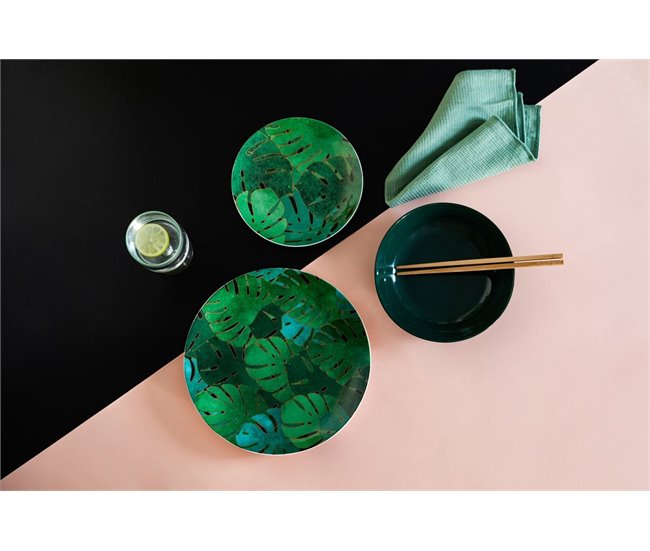 Serviço jantar AMAZONAS 18 peças marca KACTUS HOME Verde