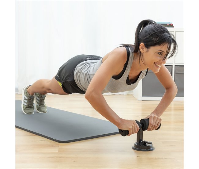 Barra de Fixação para Abdominais com Ventosa e Guia de Exercícios Preto