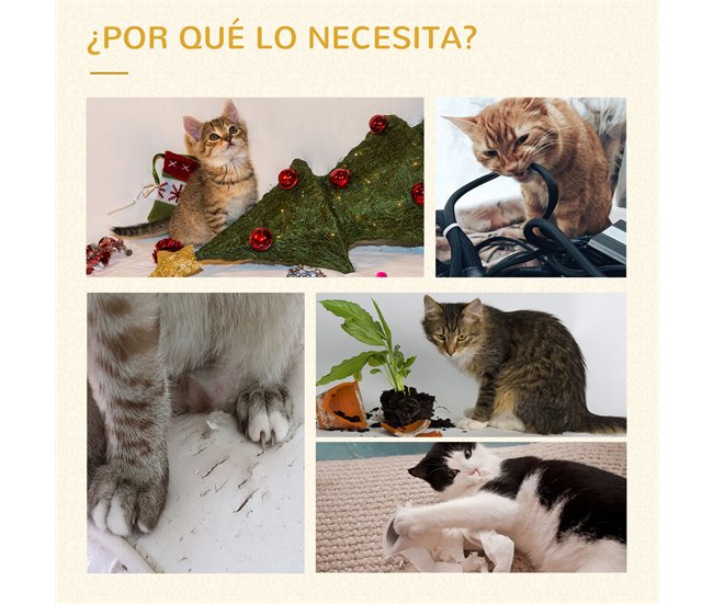 Arranhador para Gatos Aglomerado de Madeira, Pelúcia e Sisal Bege